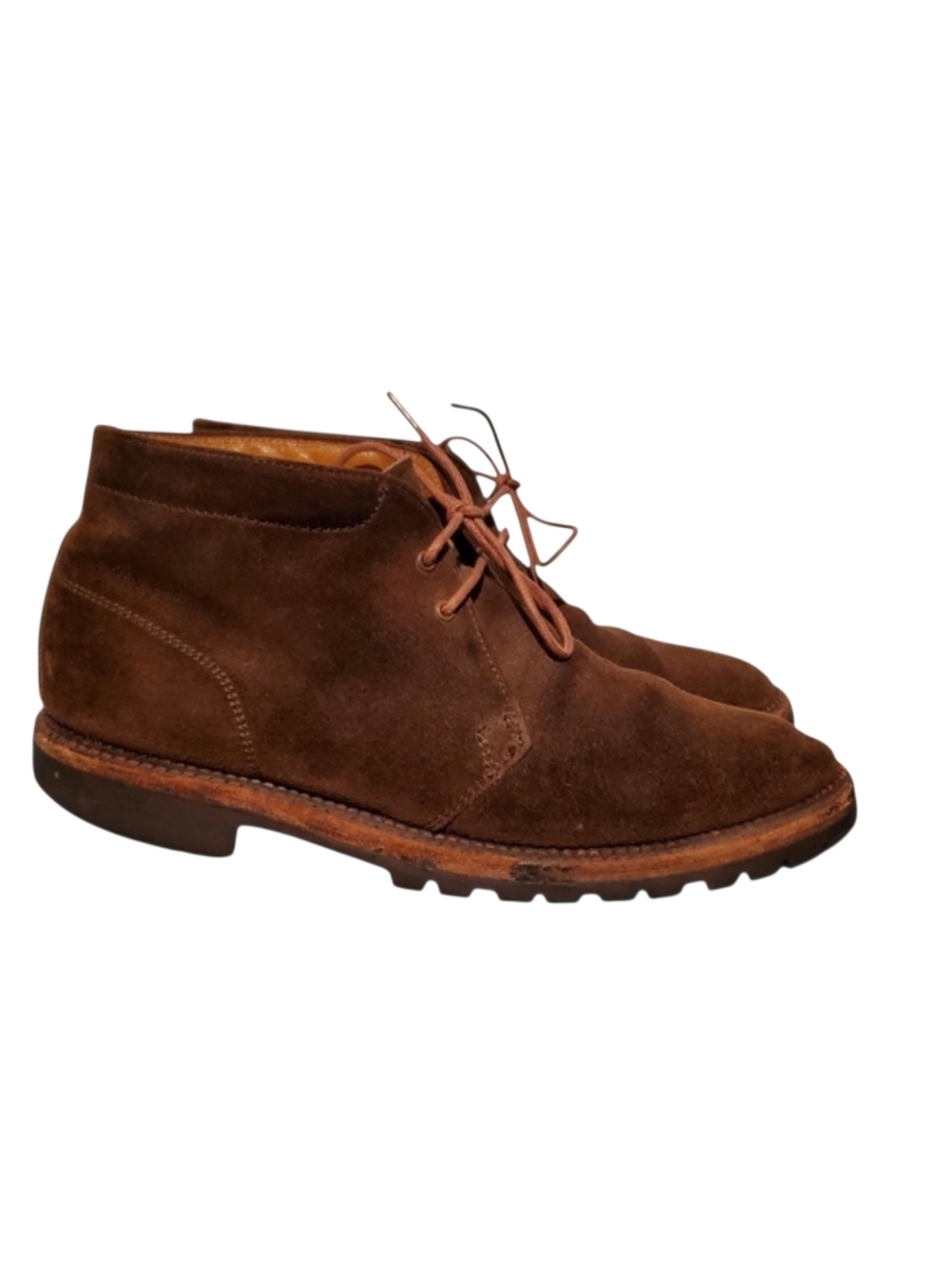 Vintage Walk Over Brown Suede Lace-Up Combat Ankle Boots Men's Size 8.5D